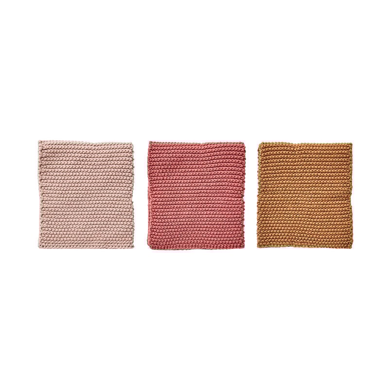 Leda Rose & Blush & Amber Bamboo Cotton Dish Cloth 3 Pack