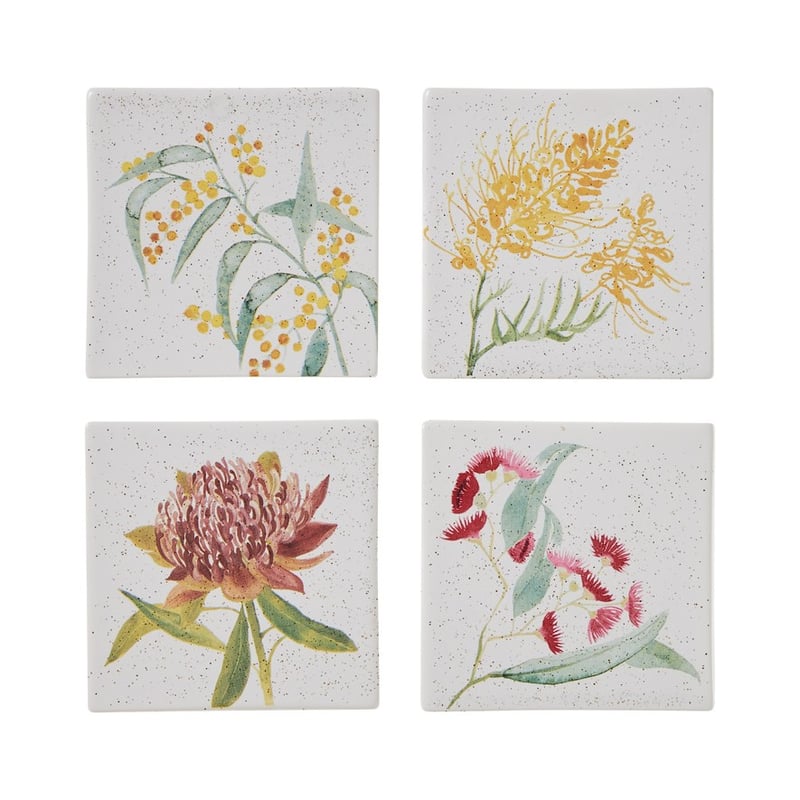 Australian Wild Flowers Coasters 4 Pack