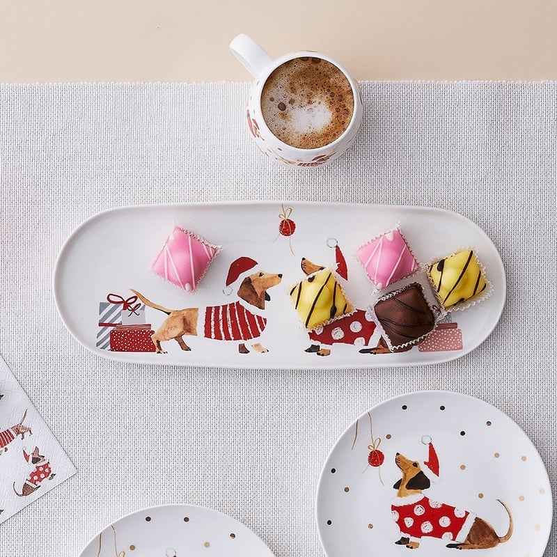 Christmas Servingware Dachshunds Tray