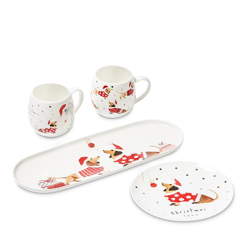 Christmas Servingware Dachshunds Plate