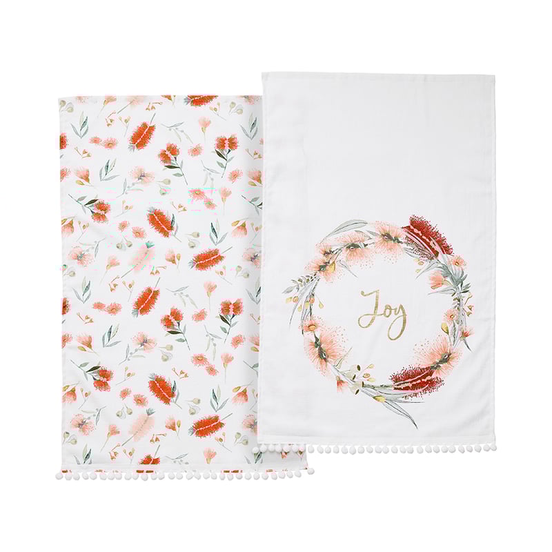 Christmas Botanical Tea Towels Pack of 2