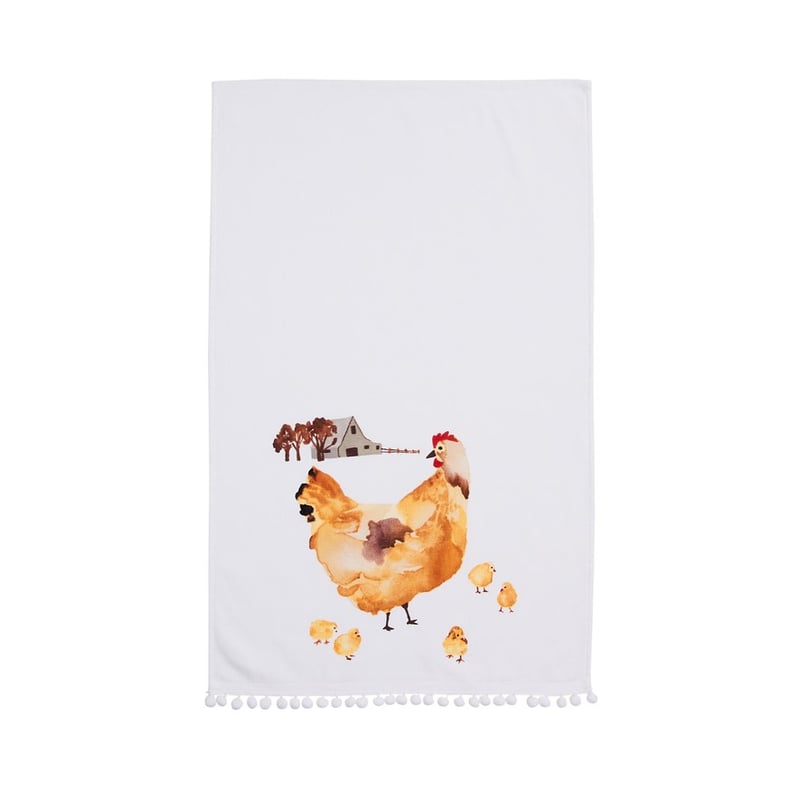 Chicken Brown & Grey Tea Towels Pack of 2