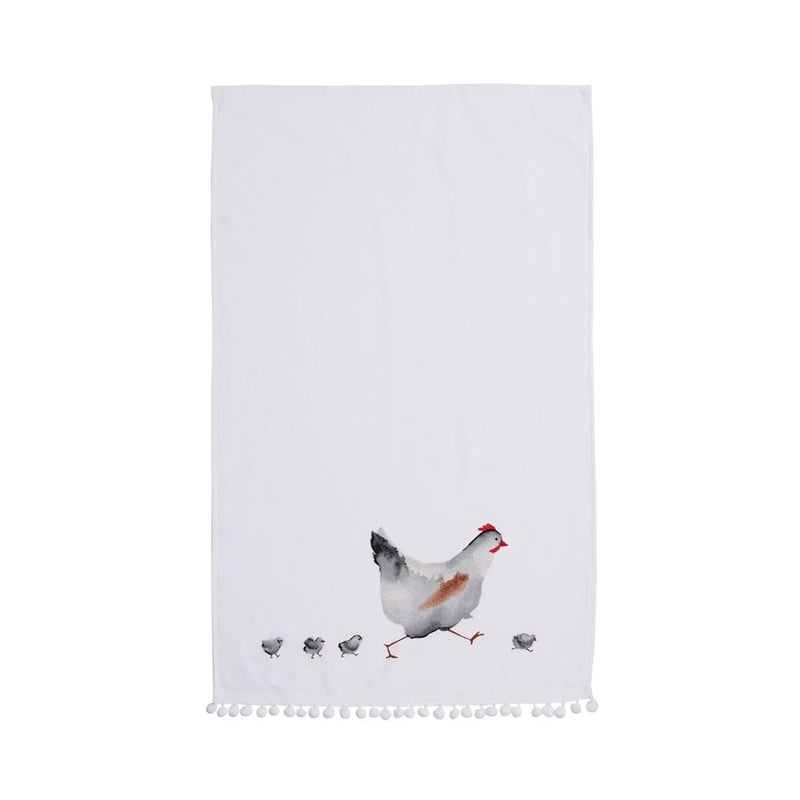 Chicken Brown & Grey Tea Towels Pack of 2