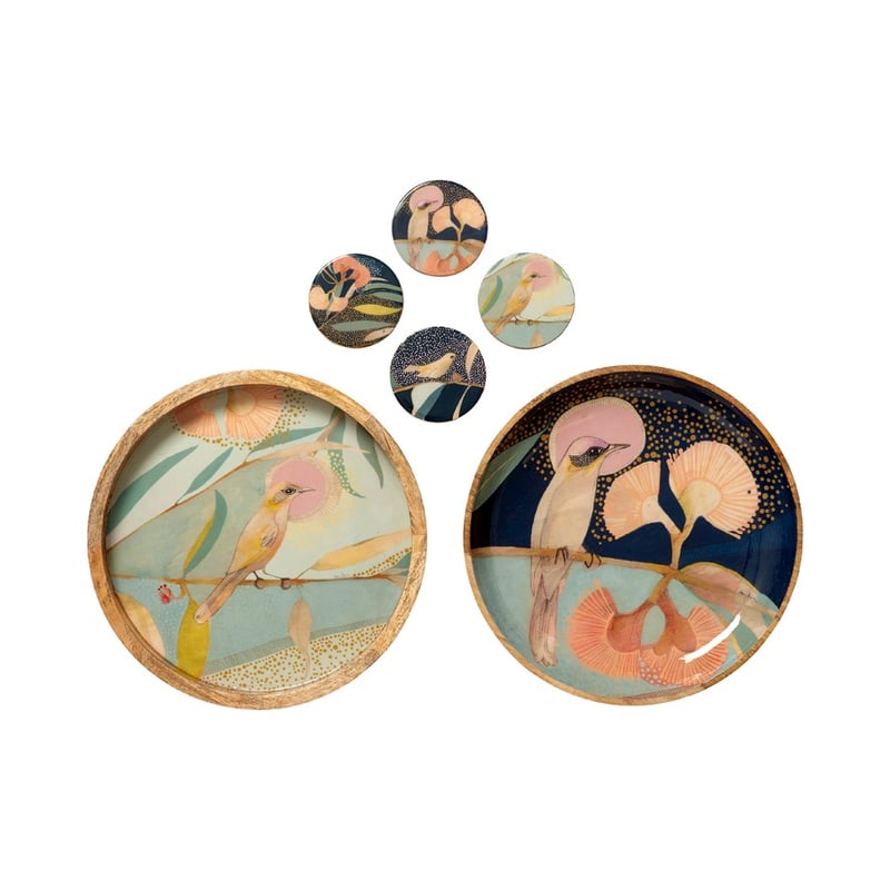DK Mango Servingware W21 Pack 4 Coasters Dia10cm mixed 
