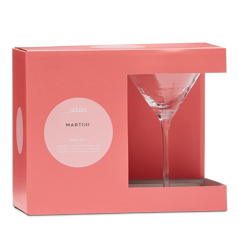 Hudson Glassware Clear Martini Set of 2