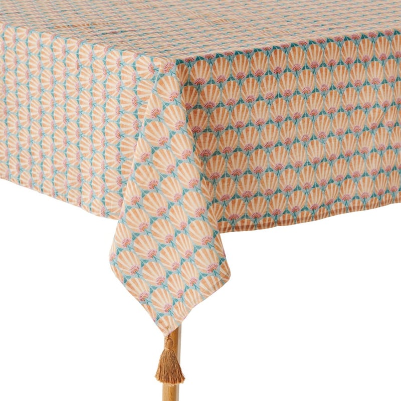Mumbai Turquoise & Coral Tablecloth