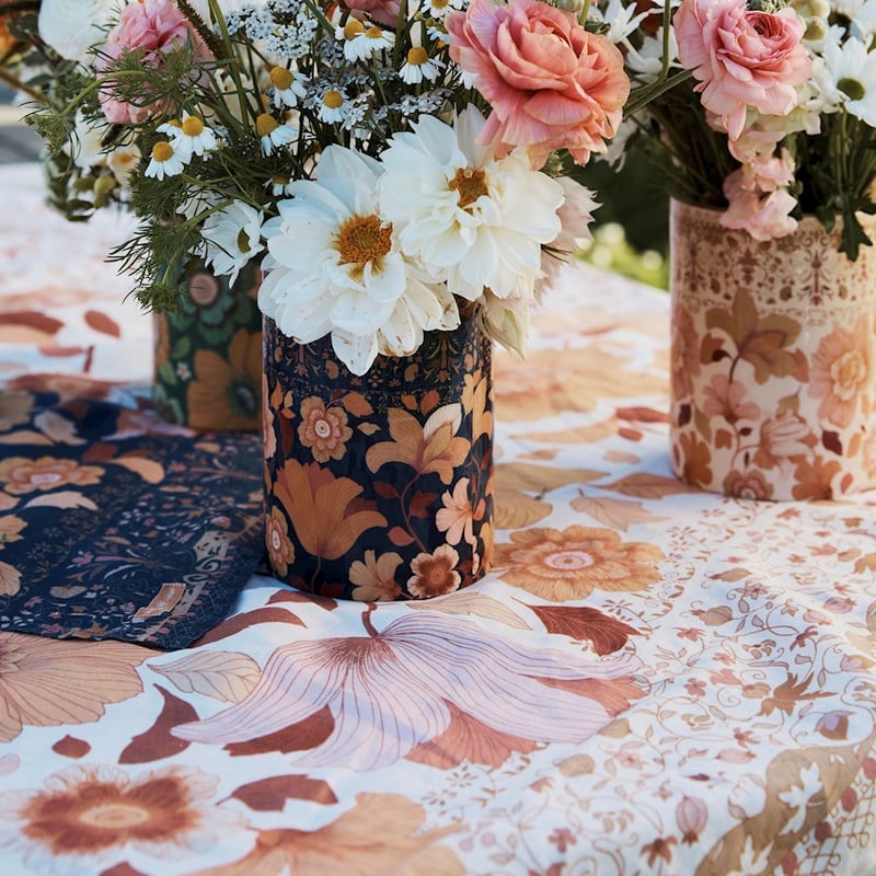 Wandering Folk Dawn Floral Linen Tablecloth