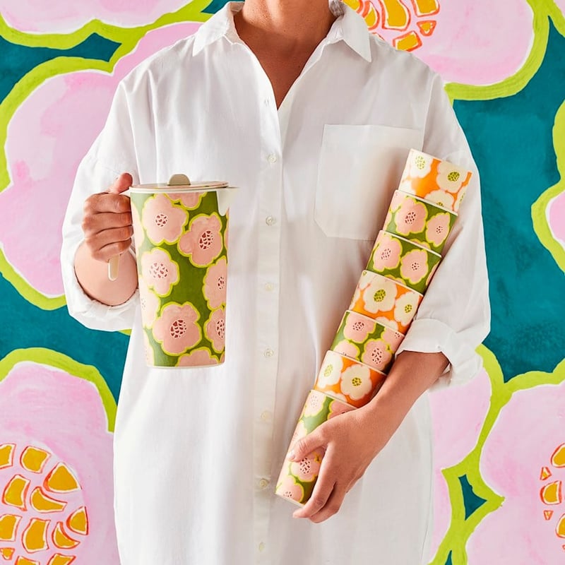 Togetherness Fiore Orange Bamboo Tumblers Set of 4