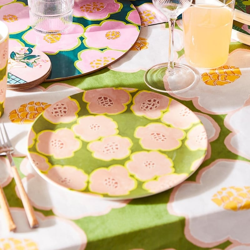 Togetherness Fiore Green Bamboo Plates Set of 2