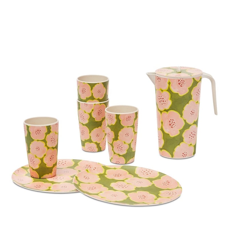 Togetherness Fiore Green Bamboo Plates Set of 2