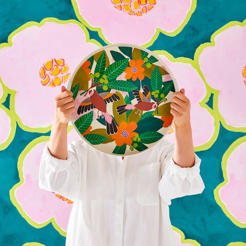 Togetherness Birdsong Bamboo Round Tray