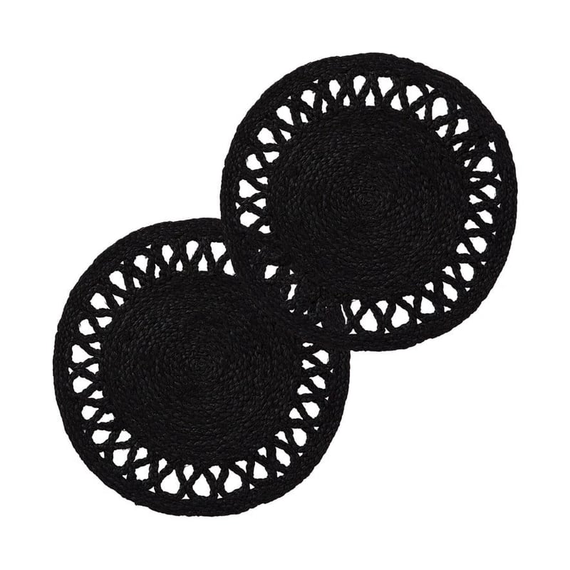 Makemo Collection Ring Placemat Dia35cm Pk 2 Black 