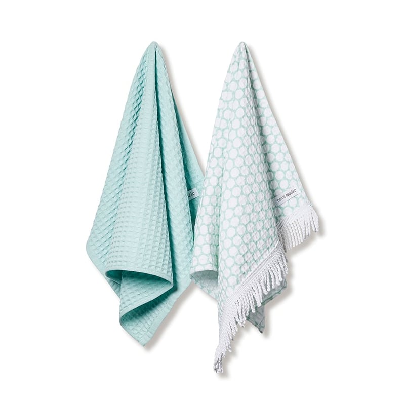 Neo Printed Tea Towel Mint 2 Pack