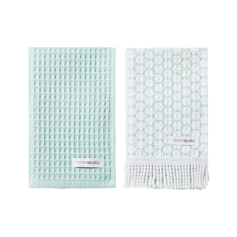 Neo Printed Tea Towel Mint 2 Pack