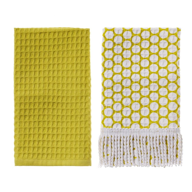Neo Printed Tea Towel Mustard 2 Pack