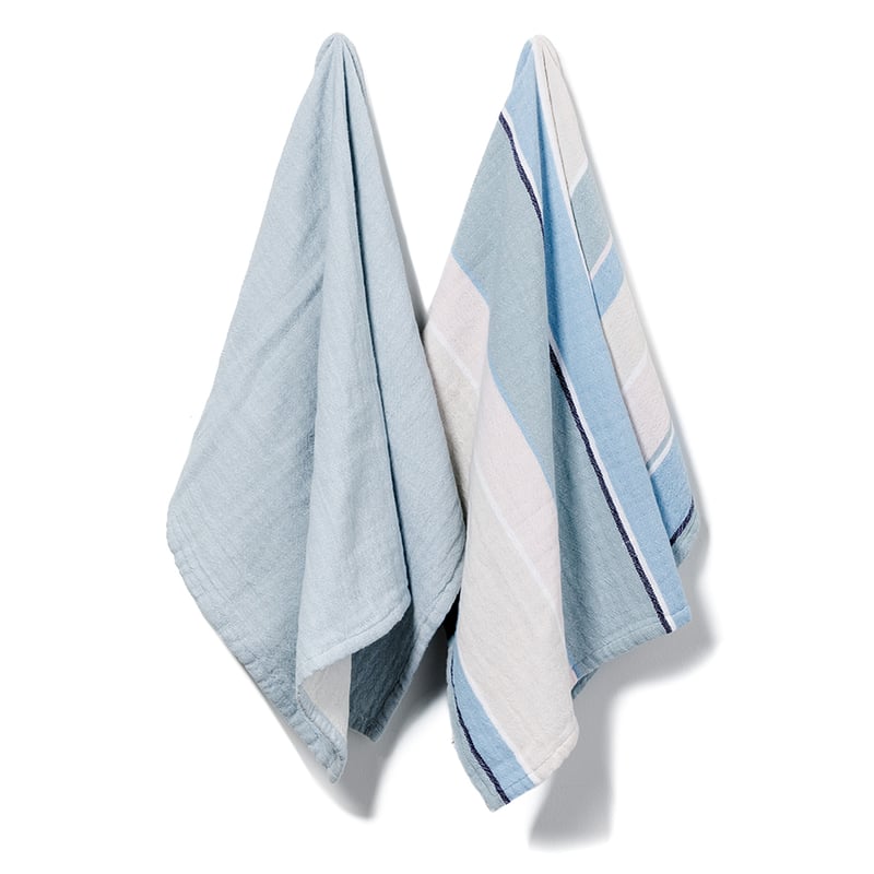 Hamptons Tea Towels Blue Pack of 2