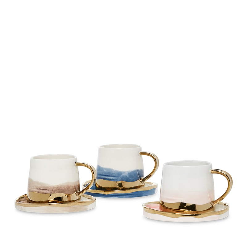 Gold Rim Collection Cup & Saucer Blue & Gold 