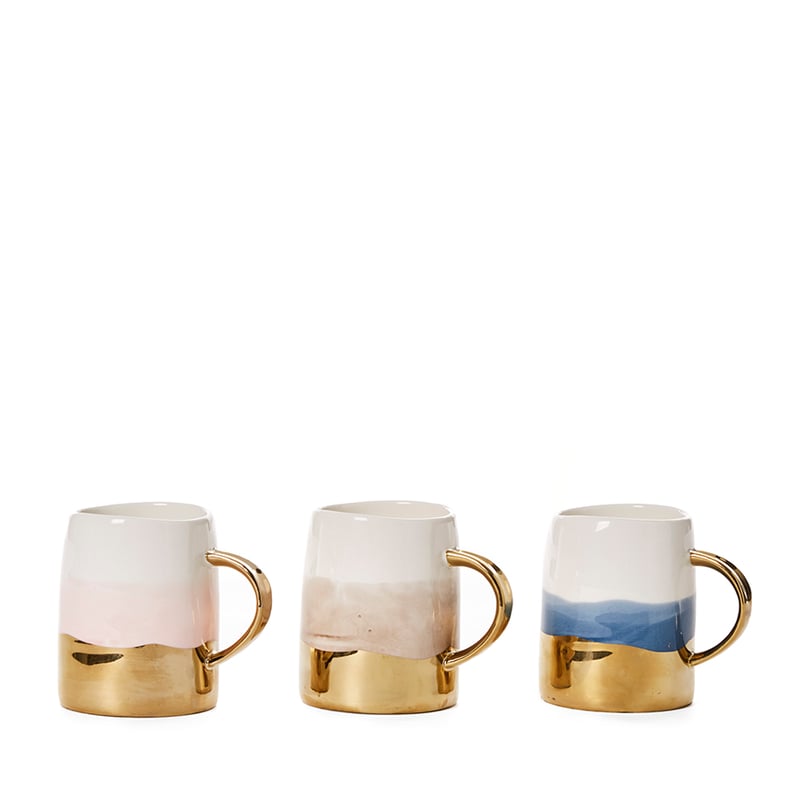 Gold Rim Collection Mug Grey & Gold 