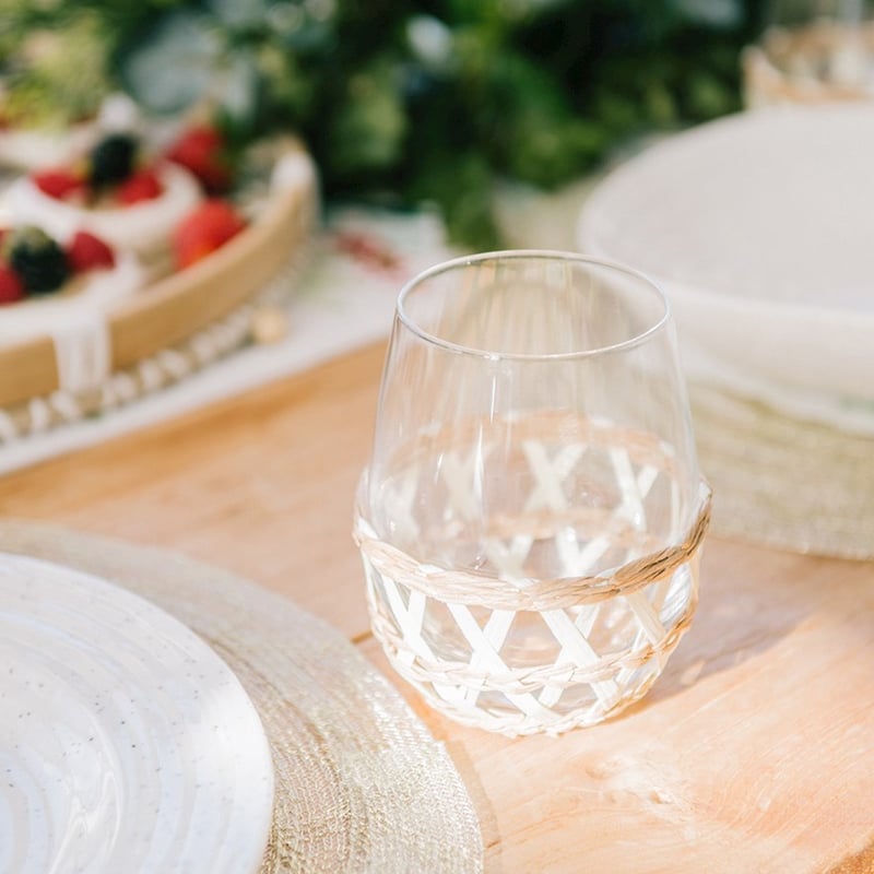 Tuscan Collection Natural & Cream Glass Cup 