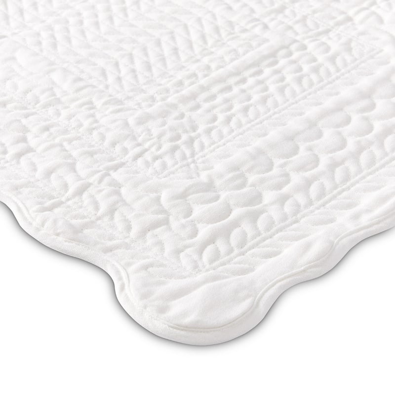 Aspen Quilted Off White Table Runner