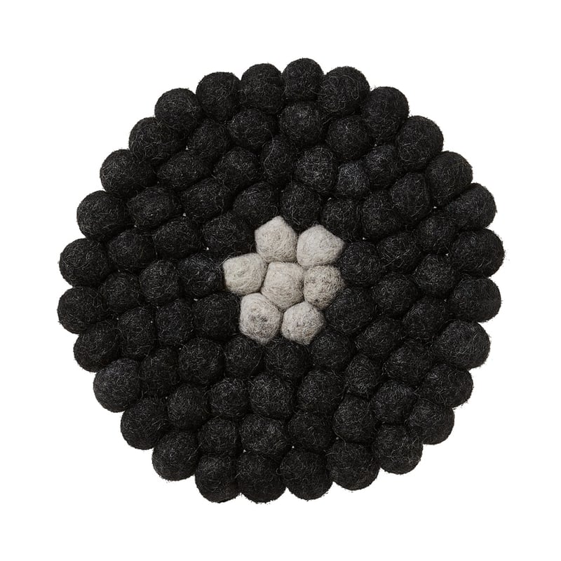 Woollen Charcoal & Light Grey Balls Trivet