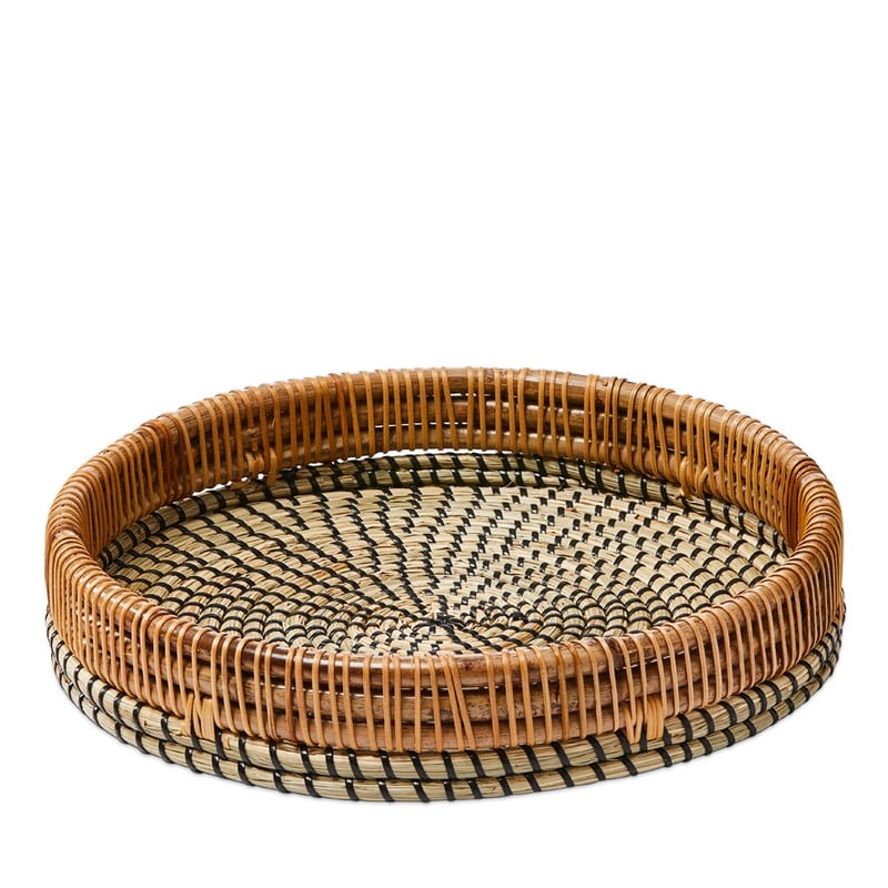 Dunedin Tray Dia35xH6cm Black/Natural 