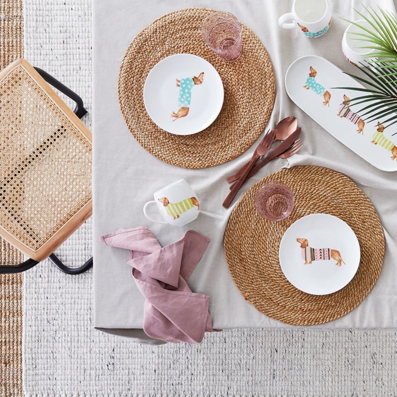 Blue Jumper Dachshund Plate 