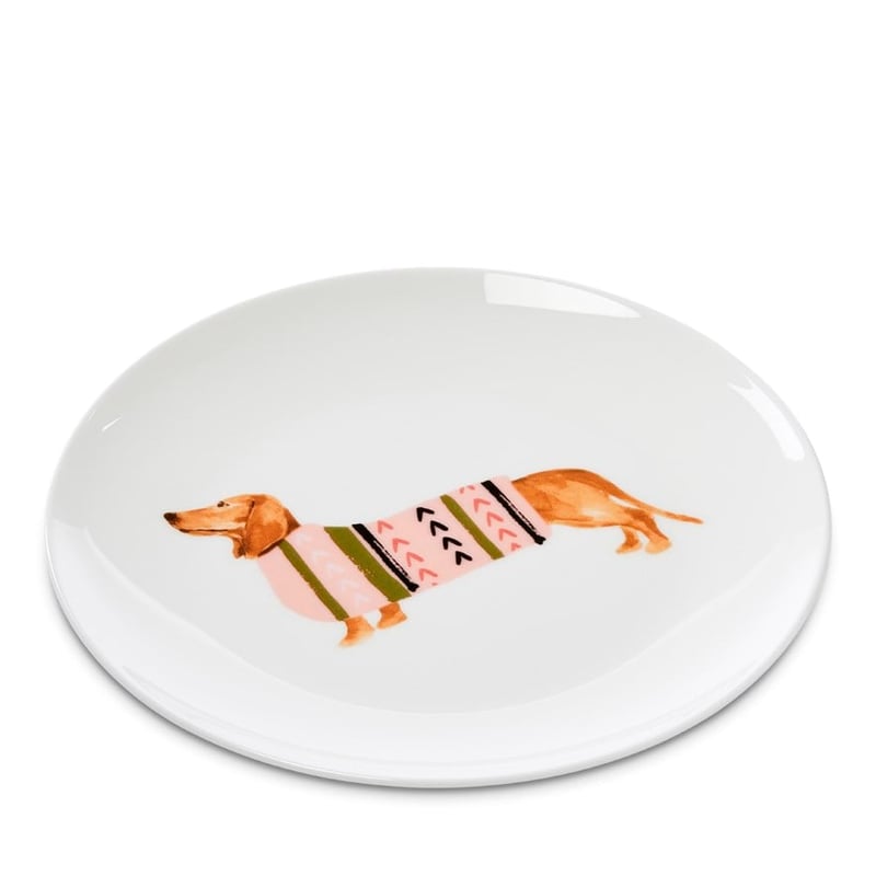 Pink Jumper Dachshund Plate 