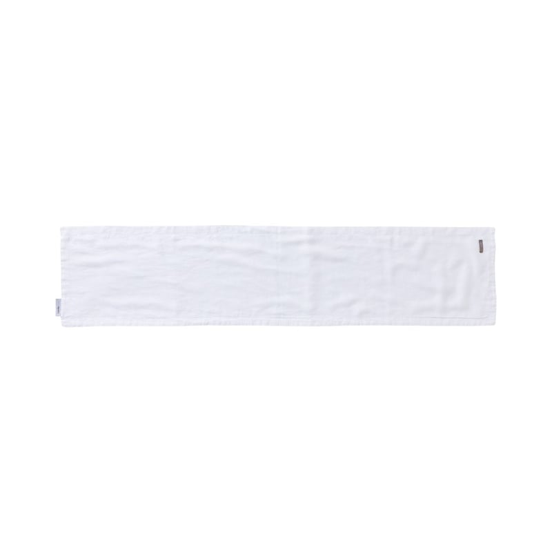 Vintage Washed Linen White Table Runner 
