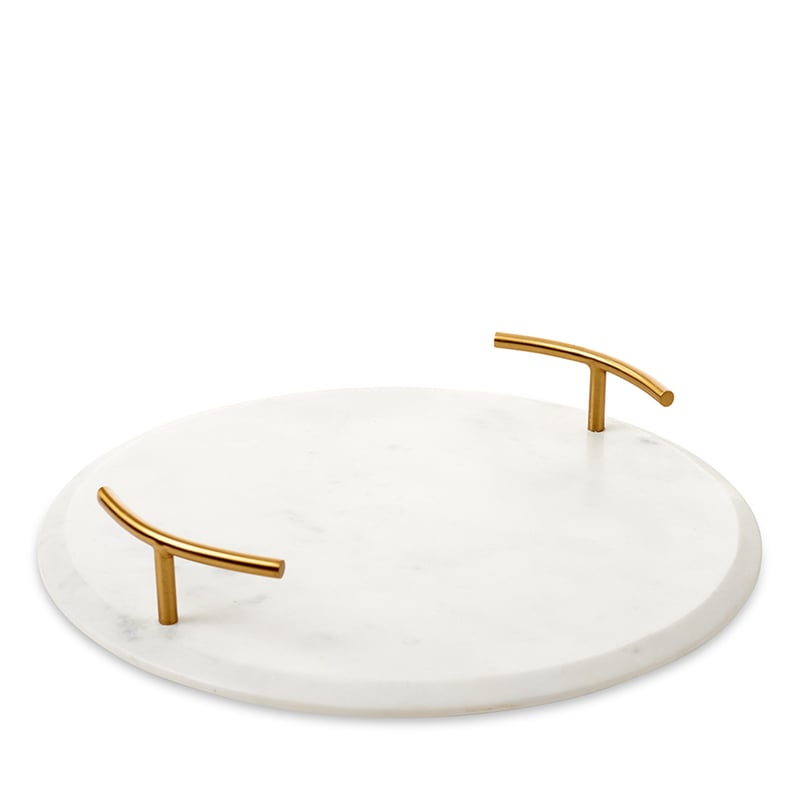 Salerno Marble White & Gold Tray