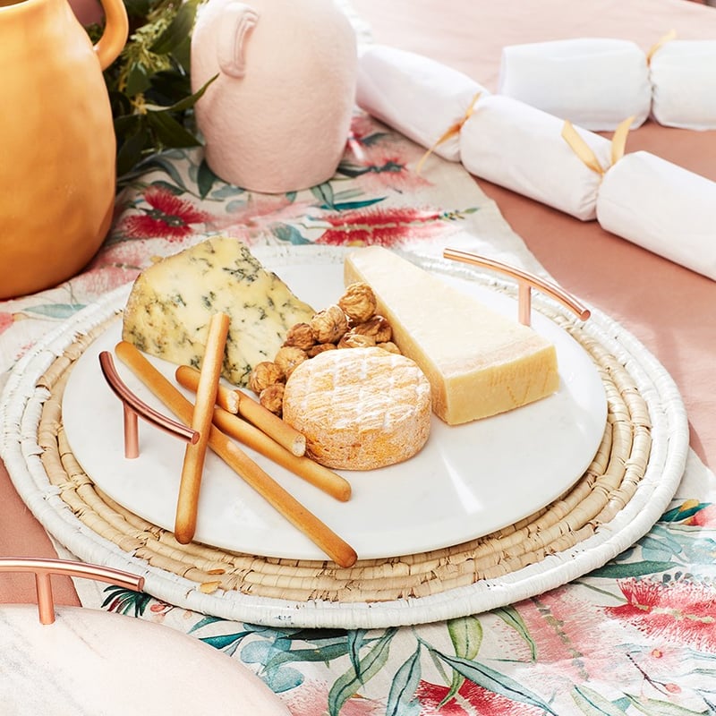 Salerno Marble White & Gold Tray