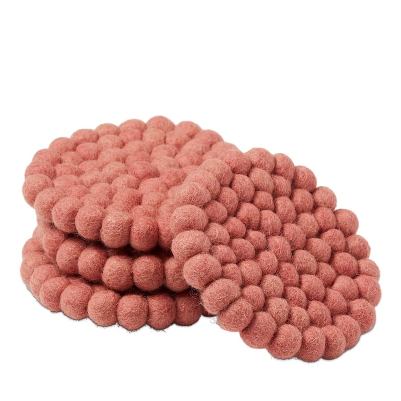 Kumari Wool Collection Pink Coasters Pack of 2