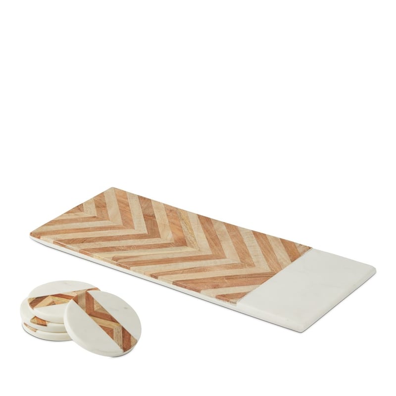 Wyoming Marble Coasters Set 4 Dia10cm Natural/White 