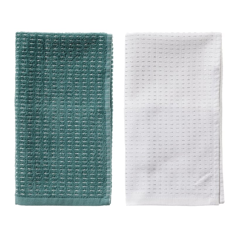 Letti Tea Towel Silver & Mint Pack of 2