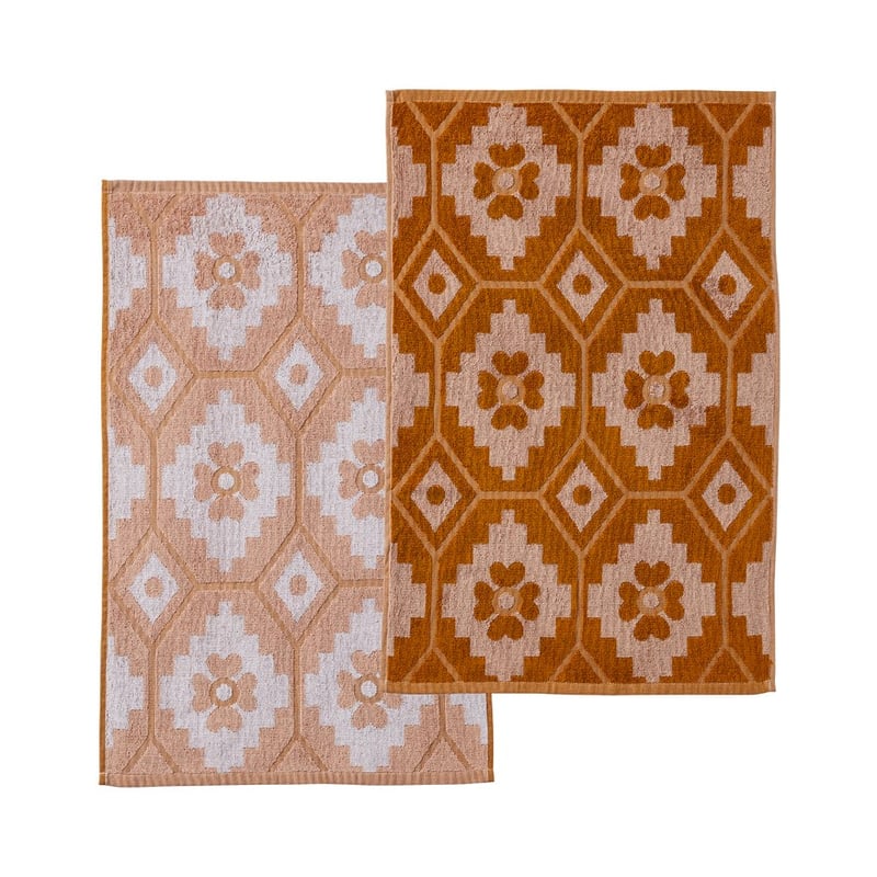Penelope Pink & Mustard Tea Towel 2 Pack