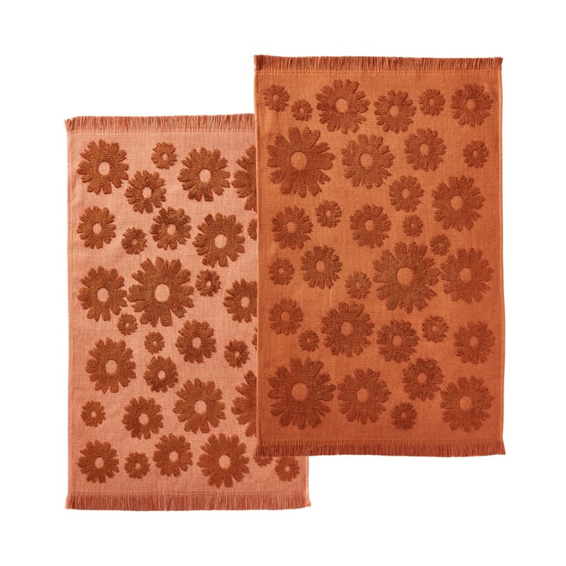 Daisy Ochre Tea Towel 2pk