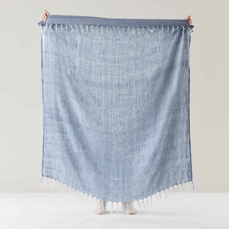 Malmo Linen Blue Haze Throw