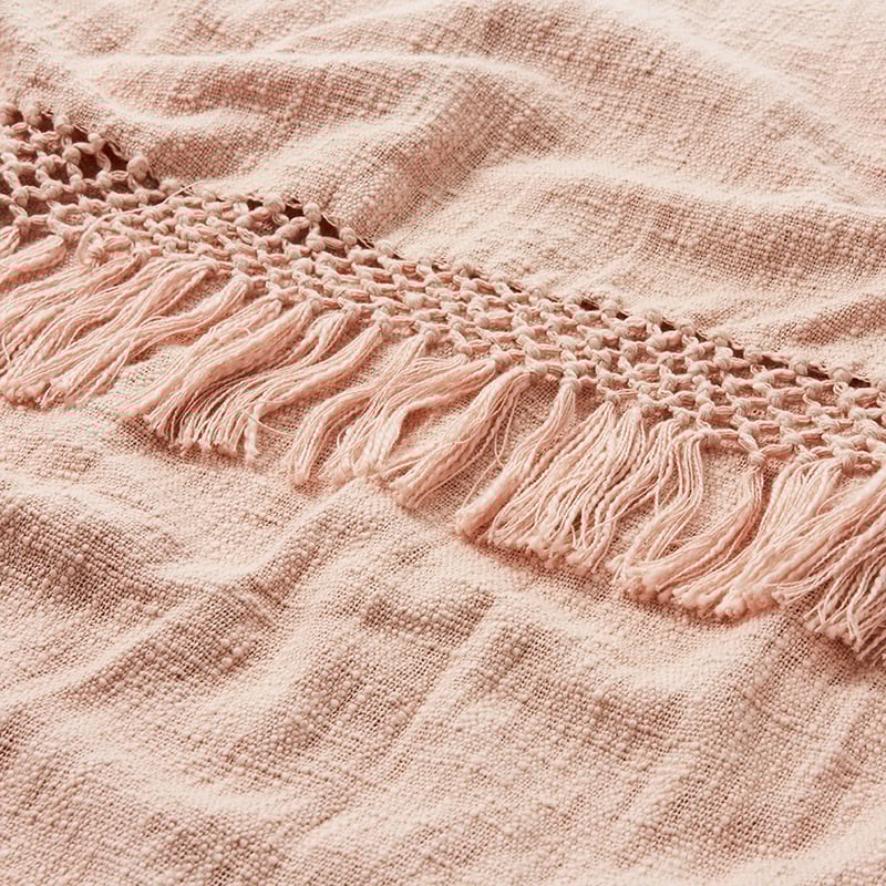 Macrame Knot Throw Blush 