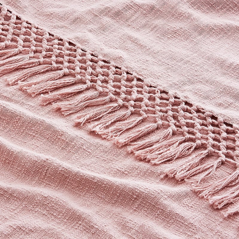 Macrame Knot Dusty Blush Throw  