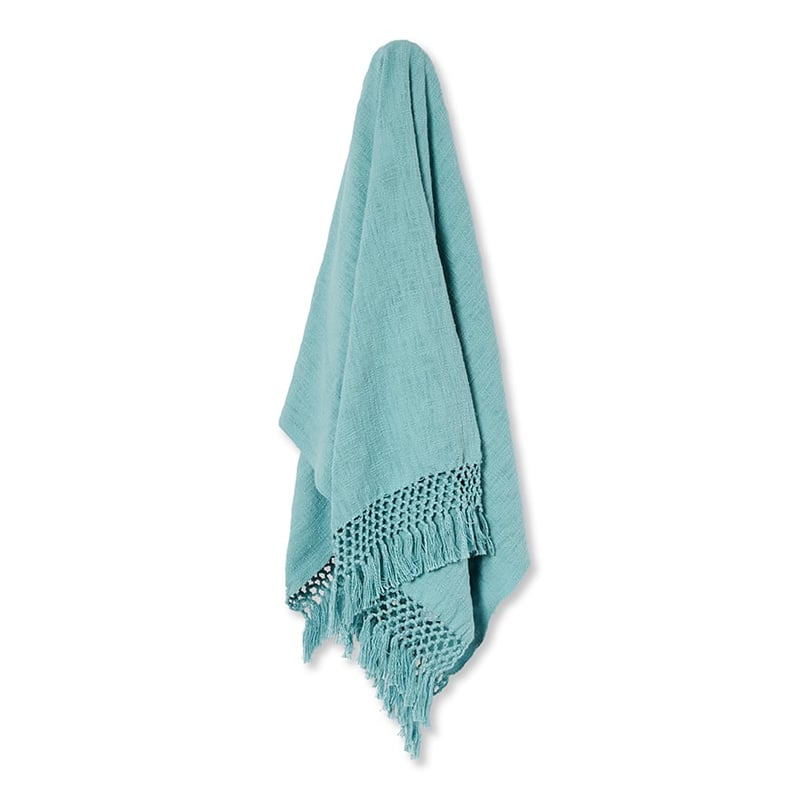 Macrame Knot Throw Mint 