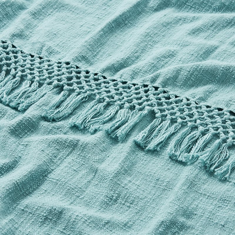 Macrame Knot Throw Mint 