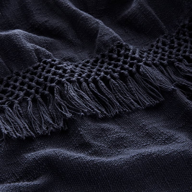 Macrame Knot Throw Navy 