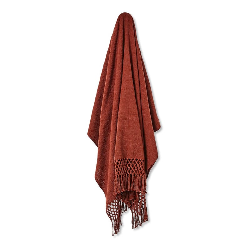 Macrame Knot Deep Rust Throw