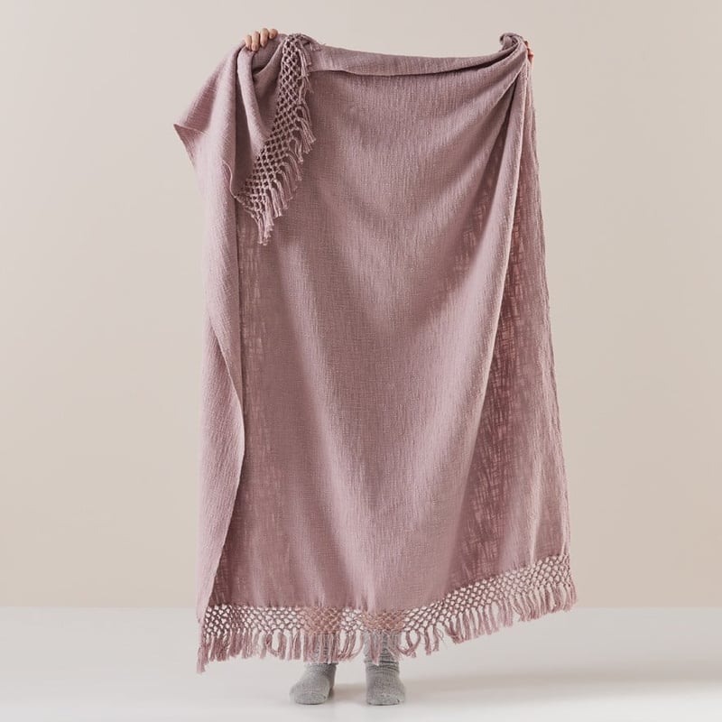 Macrame Knot Mauve Throw
