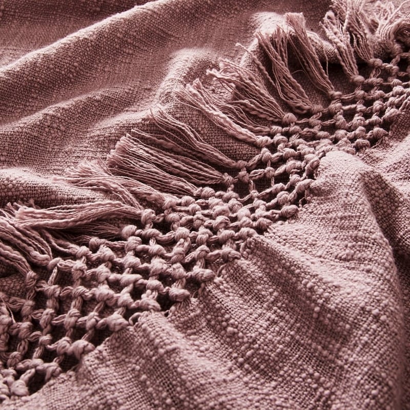 Macrame Knot Mauve Throw