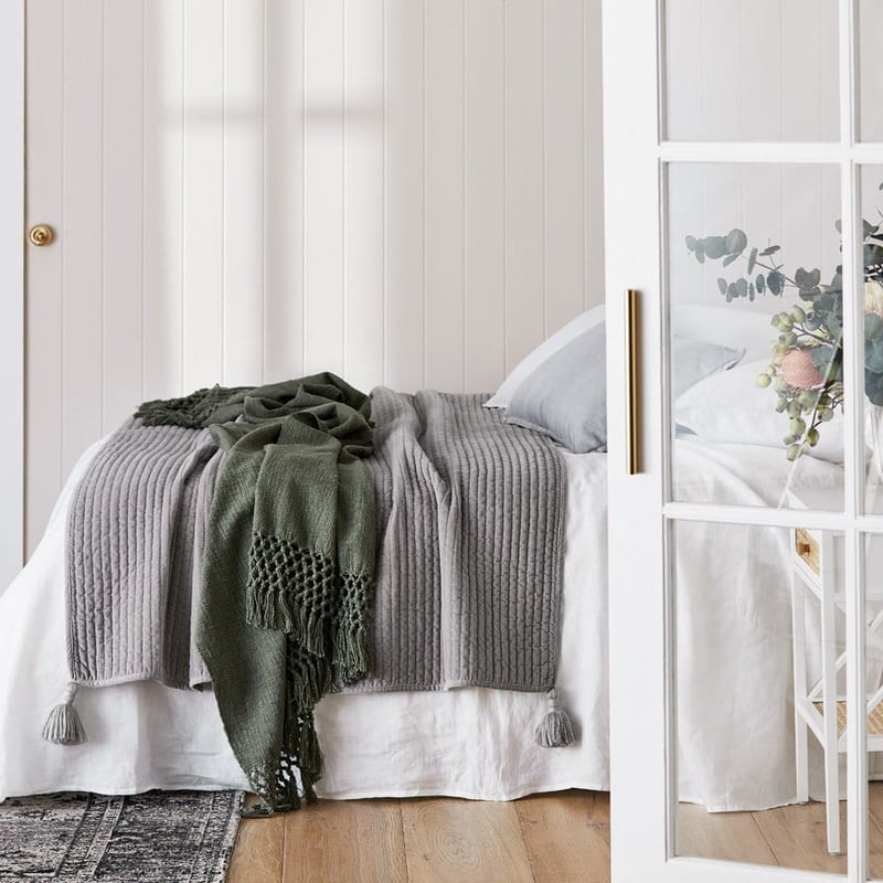 Colmar Grey Velvet Throw 