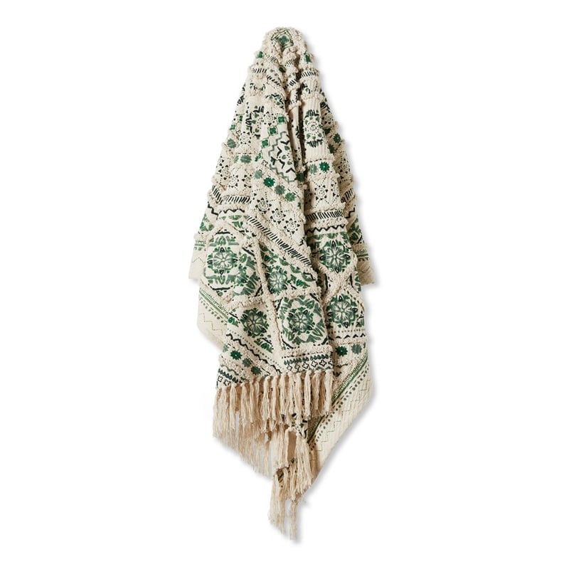 Moroccan Green Tufted Throw 