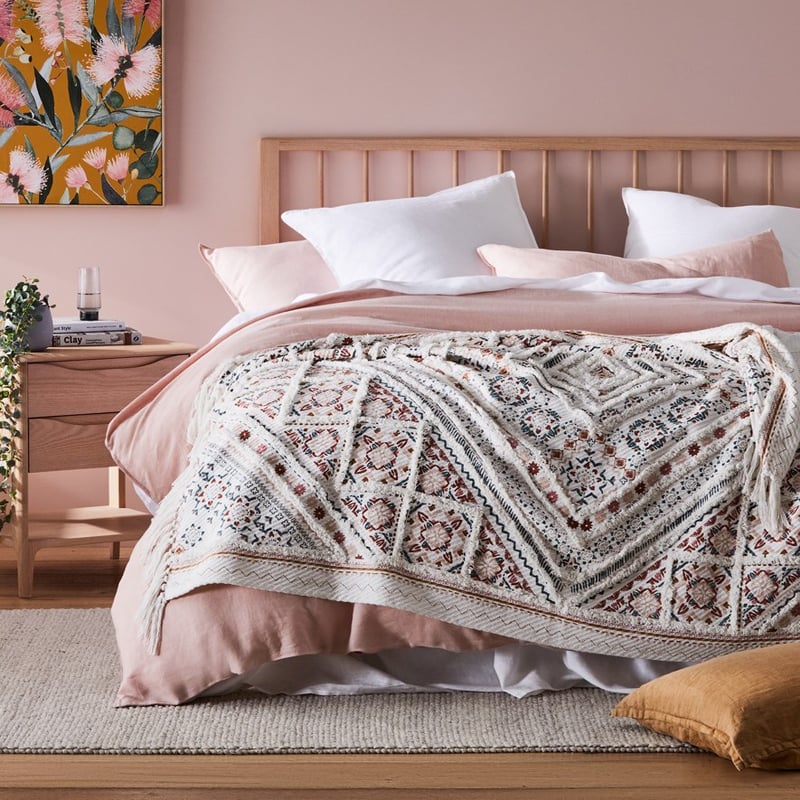 Moroccan Pink & Teal Tufted Throw