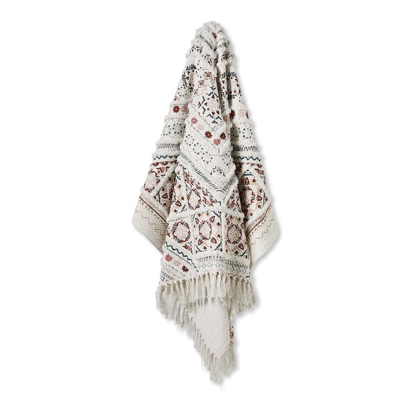 Moroccan Pink & Teal Tufted Throw