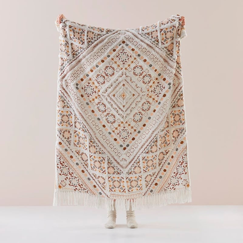 Moroccan Natural Tufted Throw 
